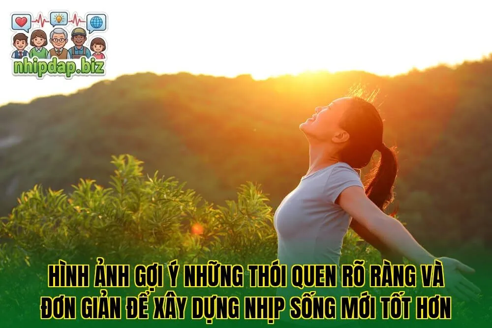 Hình ảnh gợi ý những thói quen rõ ràng và đơn giản để xây dựng nhịp sống mới tốt hơn