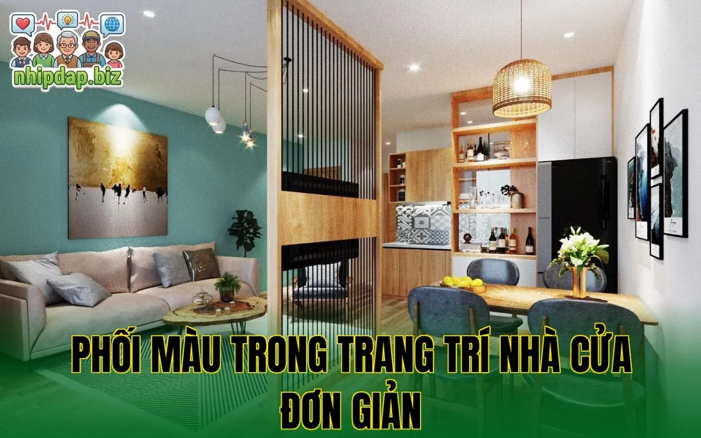 Phối màu trong trang trí nhà cửa đơn giản